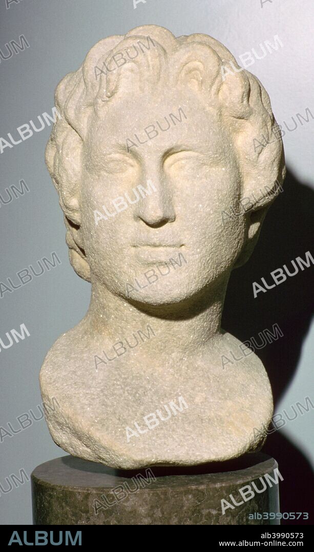 Roman copy of a lost Greek original bust of Alexander the Great (356-323 BC) of 350 BC, from the British Museum's collection.