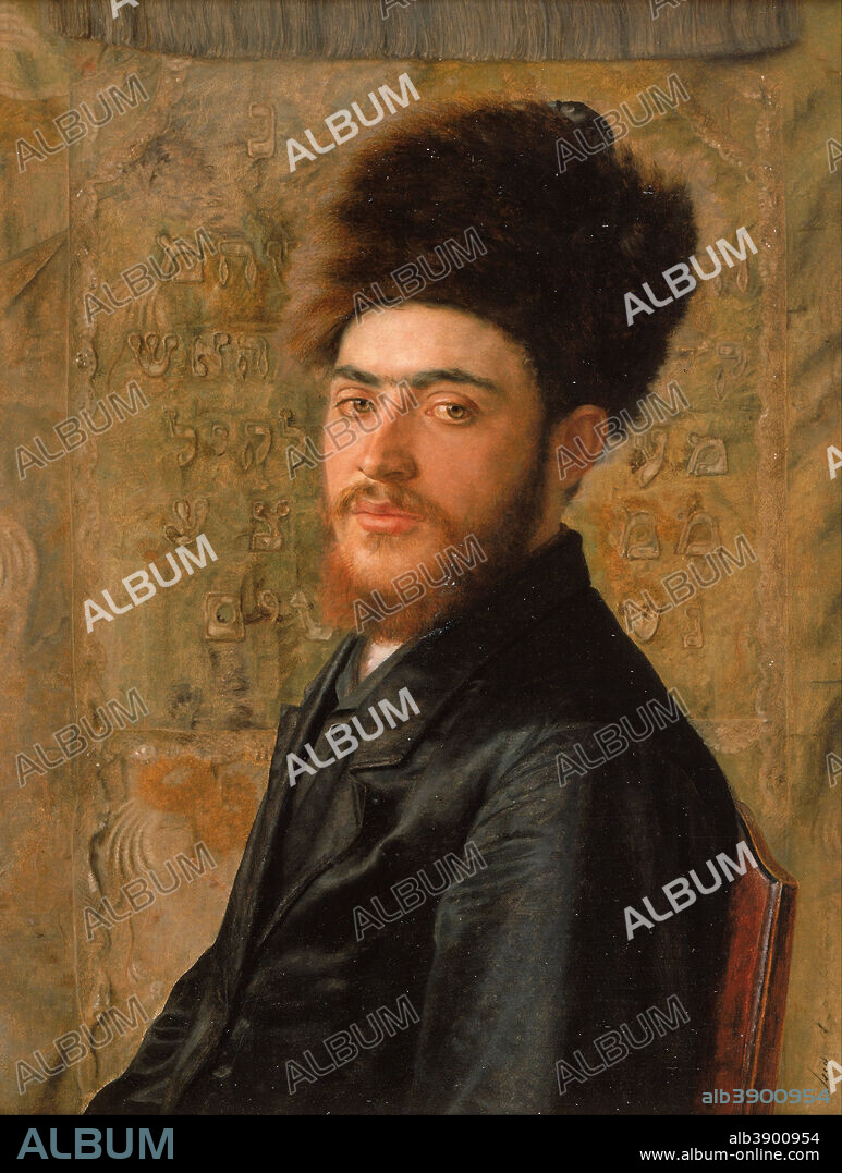 ISIDOR KAUFMANN. Man With Fur Hat. Date/Period: Ca. 1910. Painting. Oil on panel oil on panel. Height: 410 mm (16.14 in); Width: 310 mm (12.20 in).