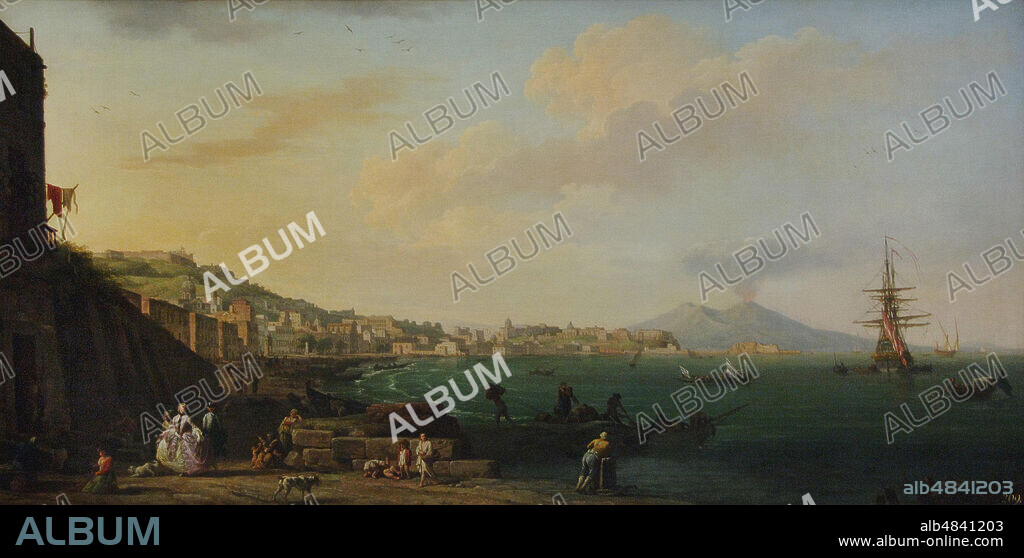 Claude Joseph Vernet (1714-1789). Pintor francés. Vista de Nápoles con el Vesubio, hacia 1748. Museo del Louvre. París. Francia.