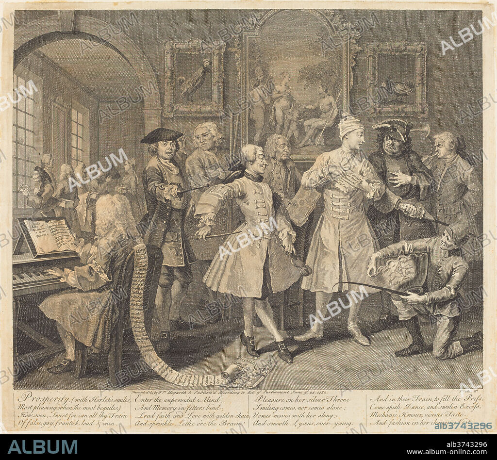 WILLIAM HOGARTH. A Rake's Progress: pl.2. Dated: 1735. Medium: etching and engraving.