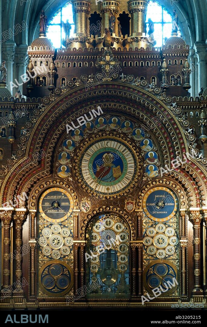 CATEDRAL DE SAN PEDRO O SAINT-PIERRE: RELOJ ASTRONOMICO DE AUGUSTE-LUCIEN VERITE  BEAUVAIS, FRANCIA.