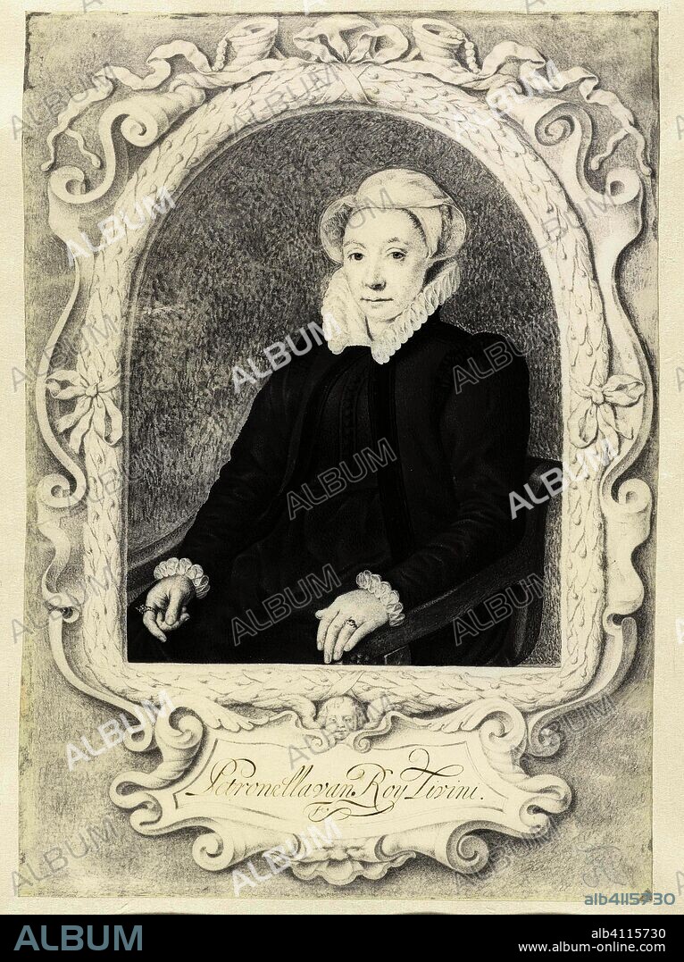 Portrait of Petronella Lievensdr van Roy. Draughtsman: Jan Thopas. Dating: c. 1662. Measurements: h 276 mm × w 197 mm.