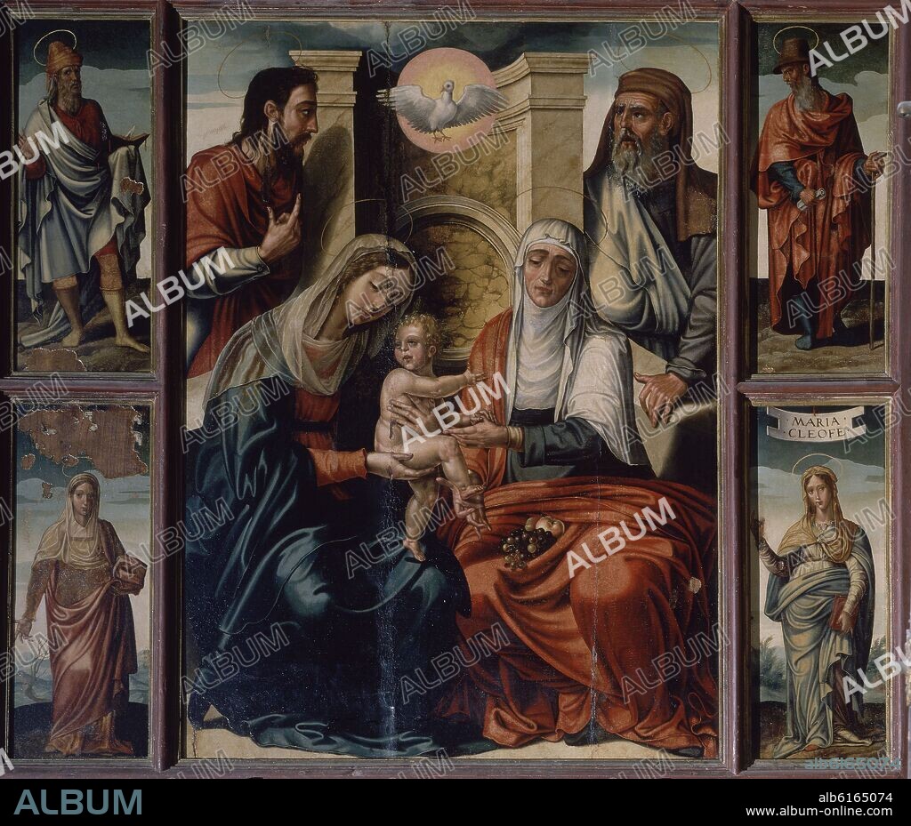 HERNANDO DE ESTURMIO. POLIPTICO DE LA SAGRADA ESTIRPE - 1549 - PINTURA RENACENTISTA.