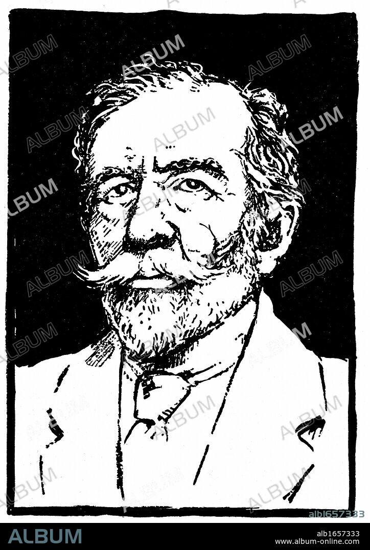 Joseph Conrad (1857 - 1924). Polish - born British novelist. Woodblock.