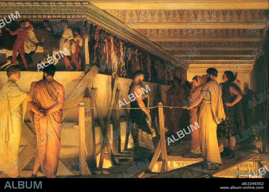 SIR LAWRENCE ALMA-TADEMA. Phidias Showing the Frieze of the Parthenon to his Friends.
