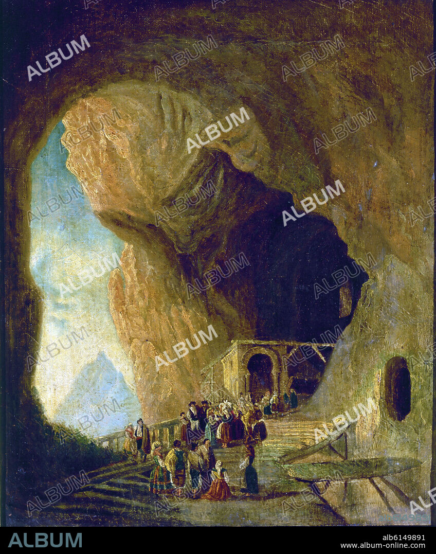JENARO PEREZ VILLAAMIL (1807-1854). CUEVA DE COVADONGA EN LAS OBRAS DE FRASSINELLI.