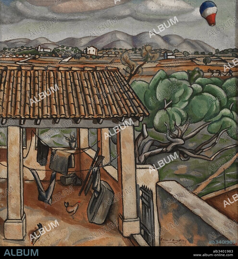 Enric Carles Ricart. El porche. Novecentista, 1918. Museo Victor Balaguer. Vilanova i la Geltrú.