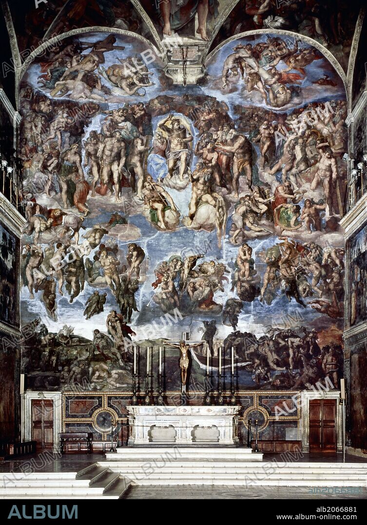 MIGUEL ANGEL. Retablo del Juicio Final, 1536-41, fresco.
