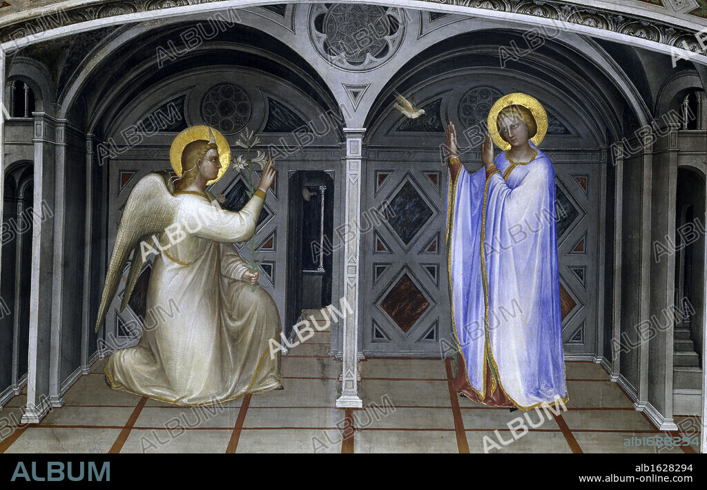 GIUSTO DE' MENABUOI. The Annunciation   c. 1376/78,   Giusto di Giovanni Menabuoi (op. 1363-1393 /Italian)   Fresco   Baptistry of the Cathedral, Padua.