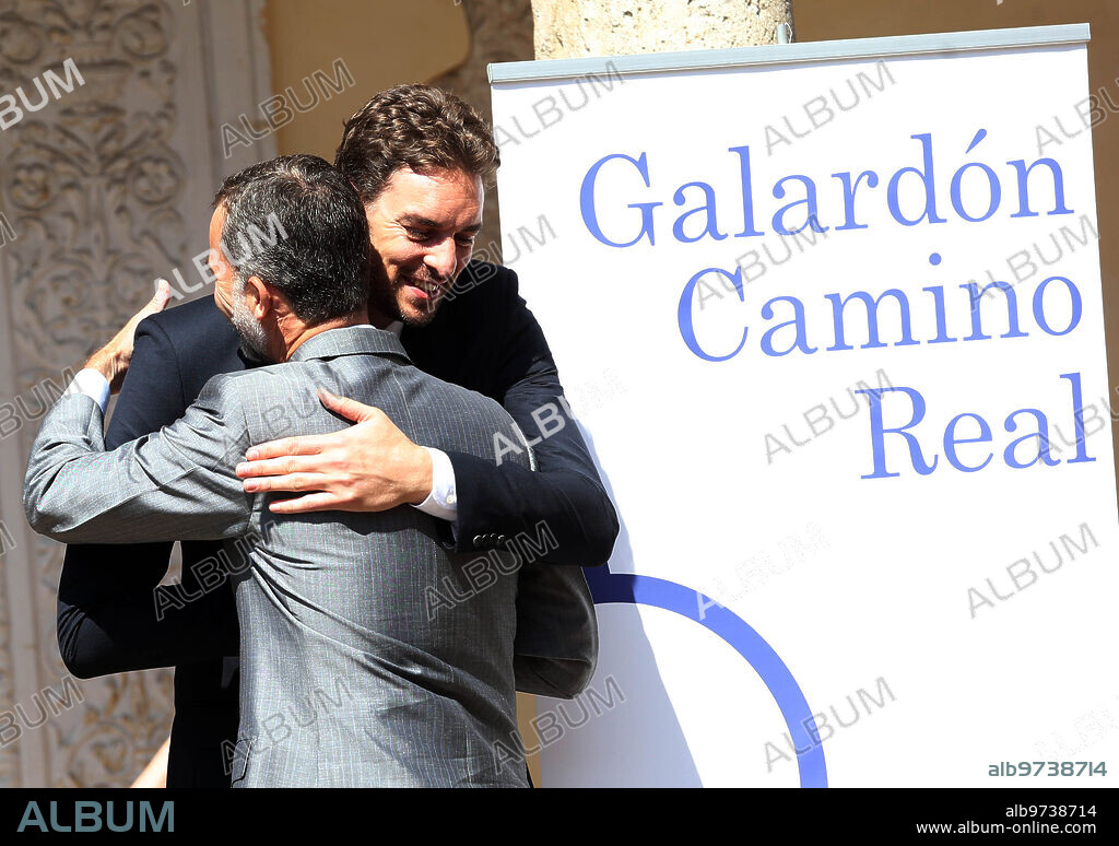 Alcalá de Henares (Madrid), 15/07/2015. S.M. el Rey Felipe Vi Hace entrega del premio camino real A Pau Gasol. Foto: Ernesto agudo Archdc.