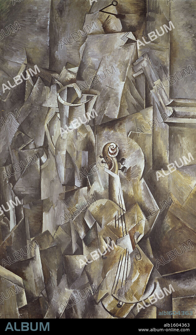 Still Life: Violin and Pitcher by Georges Braque, 1910, 1882-1963, Switzerland, Musee de Bale.