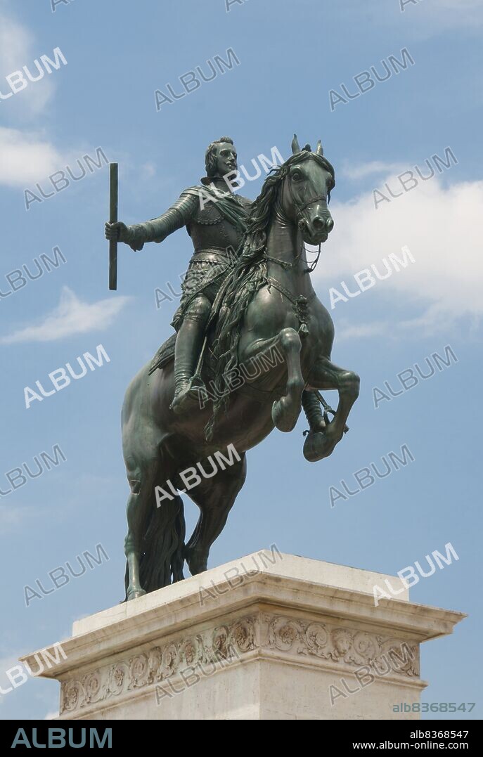 Philip IV of Spain (8 April 1605 17 September 1665) was King of Spain (as Philip IV in Castile and Philip III in Aragon) and Portugal as Philip III (Filipe III). He ascended the thrones in 1621 and reigned in Spain until his death and in Portugal until 1640. Philip is remembered for his patronage of the arts, including such artists as Diego Velázquez, and his rule over Spain during the Thirty Years' War.<br/><br/>. On the eve of his death in 1665, the Spanish Empire had reached approximately 12.2 million square kilometers (4.7 million square miles) in area but in other respects was in decline, a process to which Philip contributed with his inability to achieve successful domestic and military reform.