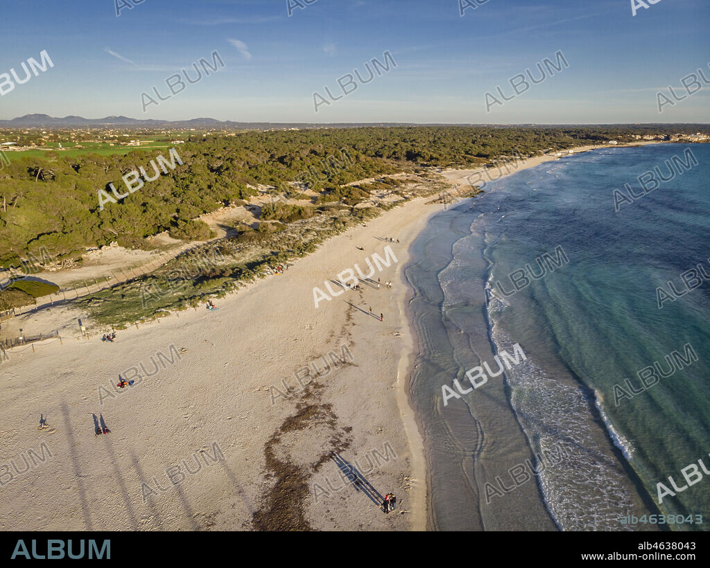 Sa Rapita beach, Campos del Puerto, Mallorca, Balearic Islands, Spain.