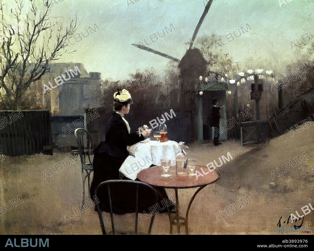RAMON CASAS I CARBÓ. Plein air. Date/Period: Ca. 1890-1891. Painting. Oil on canvas. Height: 505 mm (19.88 in); Width: 650 mm (25.59 in).