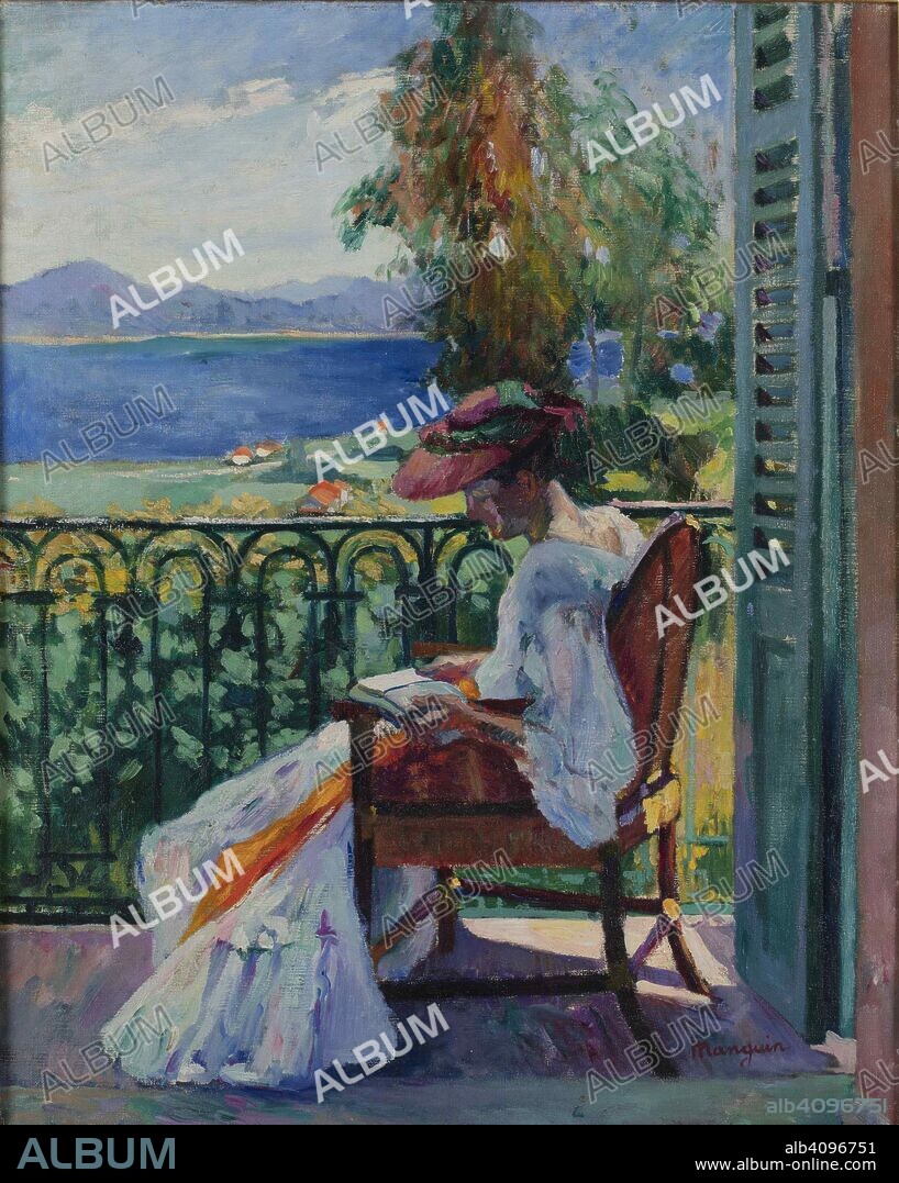 HENRI MANGUIN. Jeanne sur le balcon de la Villa Demière.