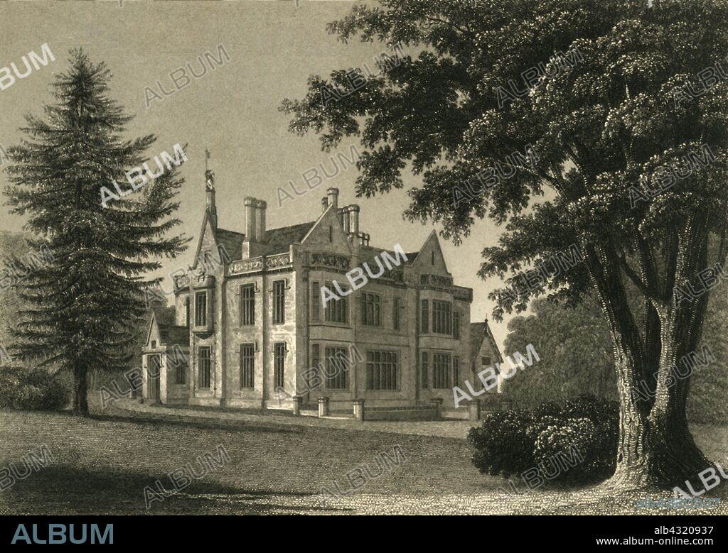 CHARLES J SMITH. 'Coolhurst', 1835. Coolhurst mansion and estate near Horsham in West Sussex. Antique line engraving by CJ Smith after Lady E Dickens. From "The History, Antiquities, and Topography of the County of Sussex, Volume the Second", by Thomas Walker Horsfield, F.S.A. [Baxter, Sussex Press, Lewes; Messrs. Nichols and Son, London, (1835)].