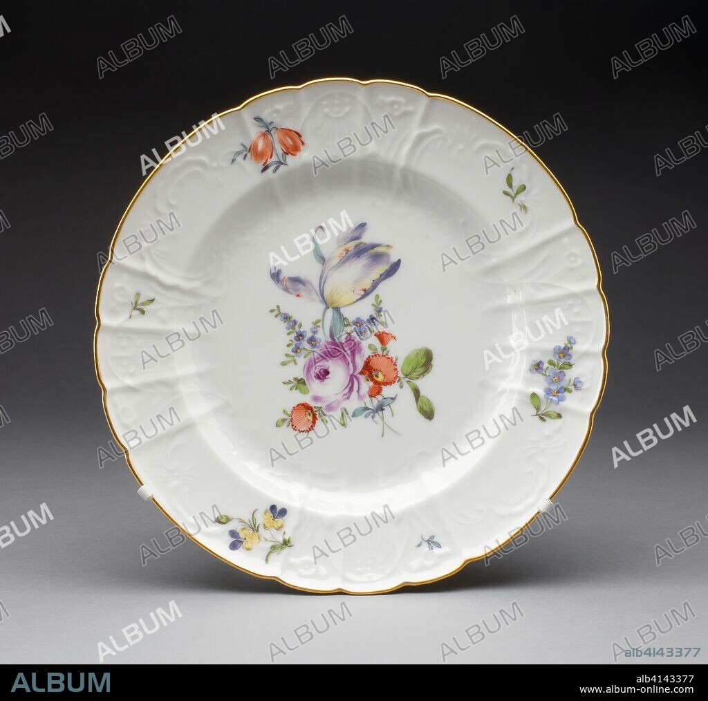 Plate. Russian Imperial Porcelain Factory; Russian, founded 1744. Date: 1796-1801. Dimensions: 3.5 x 23.8 cm (1 3/8 x 9 3/8 in.). Hard-paste porcelain, polychrome enamels, and gilding. Origin: Saint Petersburg.