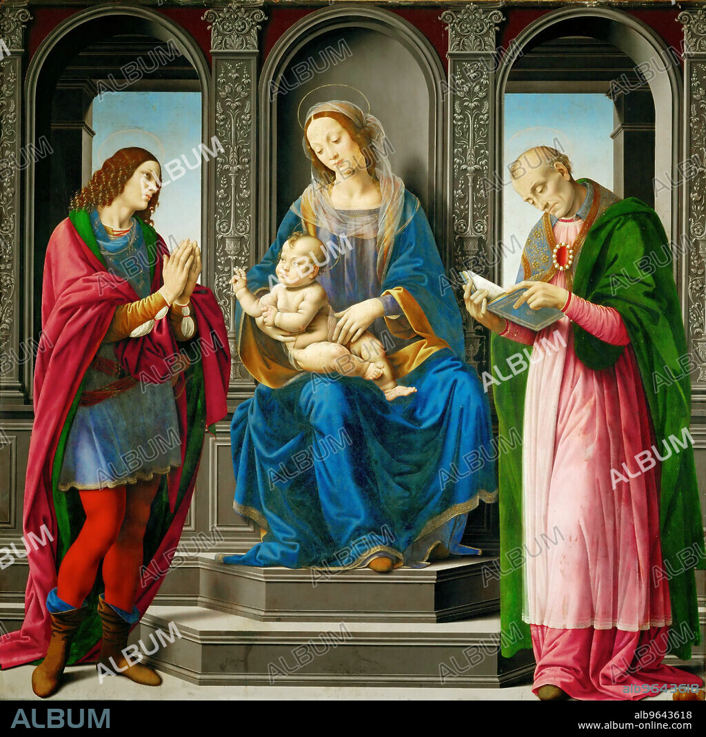LORENZO DI CREDI. Madonna and Child with Saint Julian and Saint Nicholas.