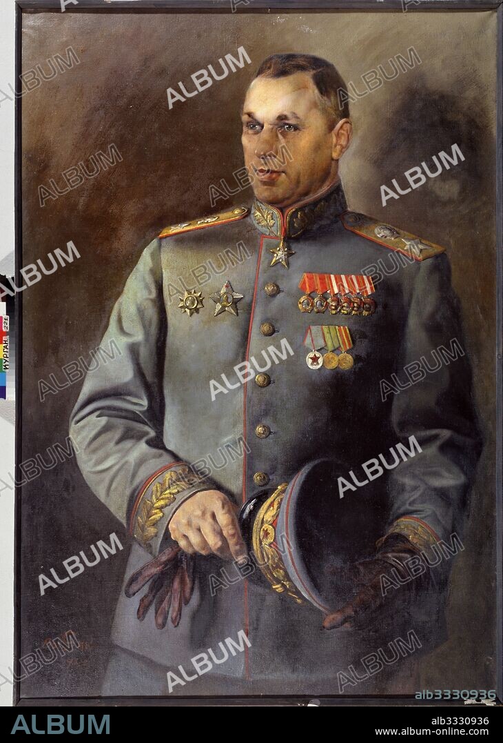 VASILI NIKOLAYEVICH YAKOVLEV. Portrait of the Marshal of Soviet Union and Poland Konstantin Rokossovsky (1896-1968).
