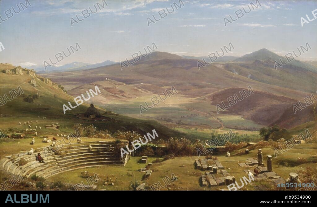 THOMAS WORTHINGTON WHITTREDGE. The Amphitheatre of Tusculum and Albano Mountains, Rome. Date: 1860. oil on canvas.