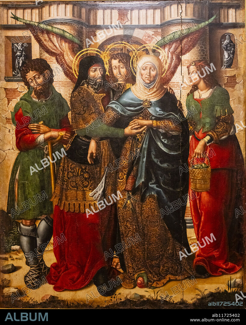 Embrace at the Golden Gate, 1515 -1519, Rodrigo de Sajonia, former master of Sijena, oil on panelHuesca museum, Aragon community, Spain.