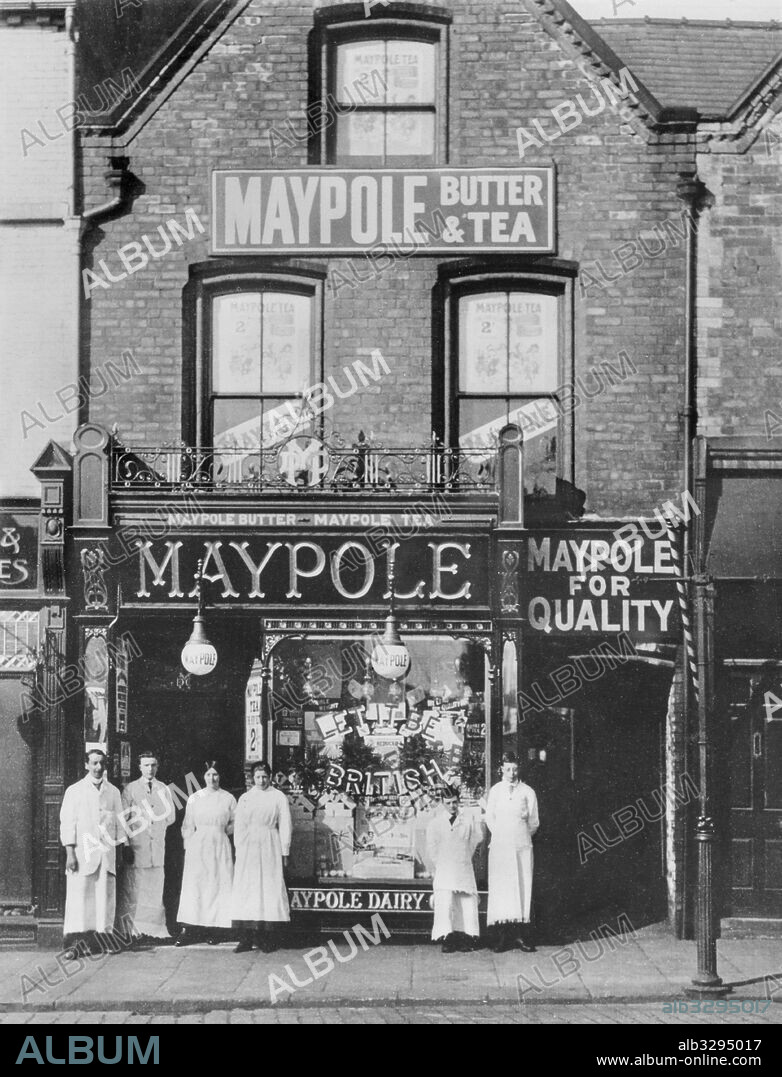 The Maypole Dairy Shop on Beastfair. West Yorkshire, Pontefract, Centre  - c1910.