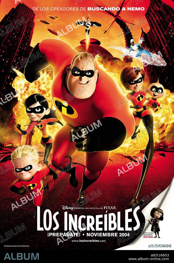 Poster de LOS INCREIBLES, 2004 (THE INCREDIBLES), dirigida por BRAD BIRD. Copyright PIXAR ANIMATION STUDIOS/WALT DISNEY PICTURES.