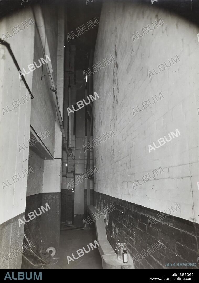 Photograph - Schumacher Mill Furnishing Works, Coal Storage Bunker, Port Melbourne, Victoria, 1941, Black and white promotional image of a coal storage bunker. It is part of a collection of photographs and marked printer's copy used in the preparation of trade literature promoting products manufactured by the Schumacher Mill Furnishing Works Pty Ltd. The items were originally housed in a wooden filing drawer.