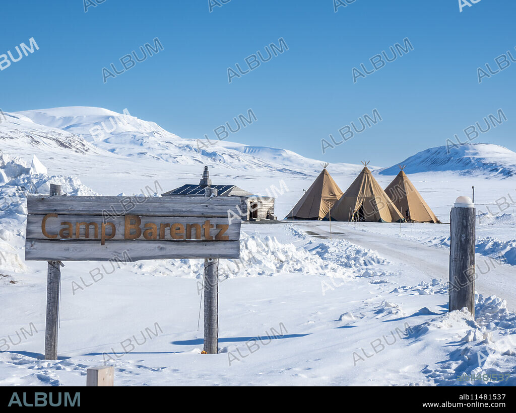 Camp Barentz, a dog sled training area just outside of Longyearbyen, Svalbard, Norway, Norway, Europe.