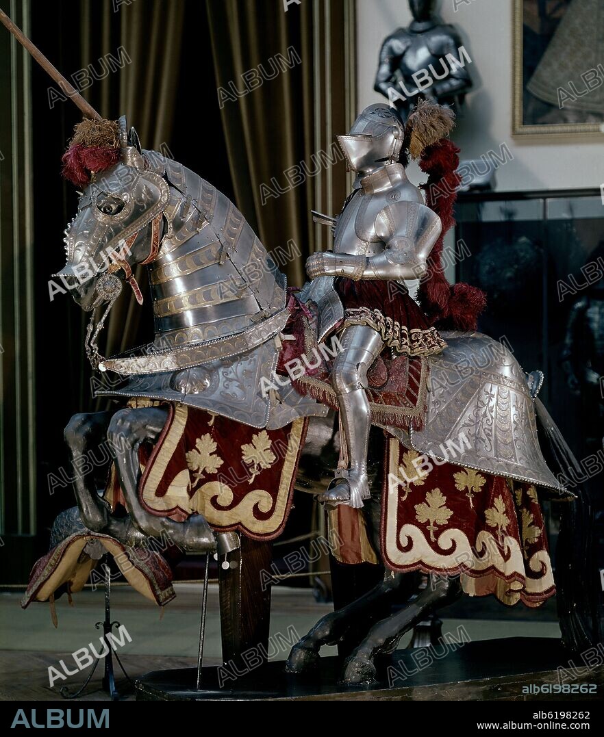 SEGISMUNDO WOLF. ARNES DE JUSTA ECUESTRE Y DE GUERRA DE FELIPE II PRINCIPE - 1554.