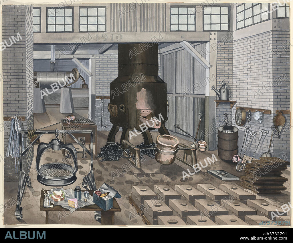 PERKINS HARNLY. Iron Foundry, 1910. Dated: 1935/1942. Dimensions: overall: 51.5 x 67 cm (20 1/4 x 26 3/8 in.). Medium: watercolor, gouache, pen and ink, and graphite on paper.