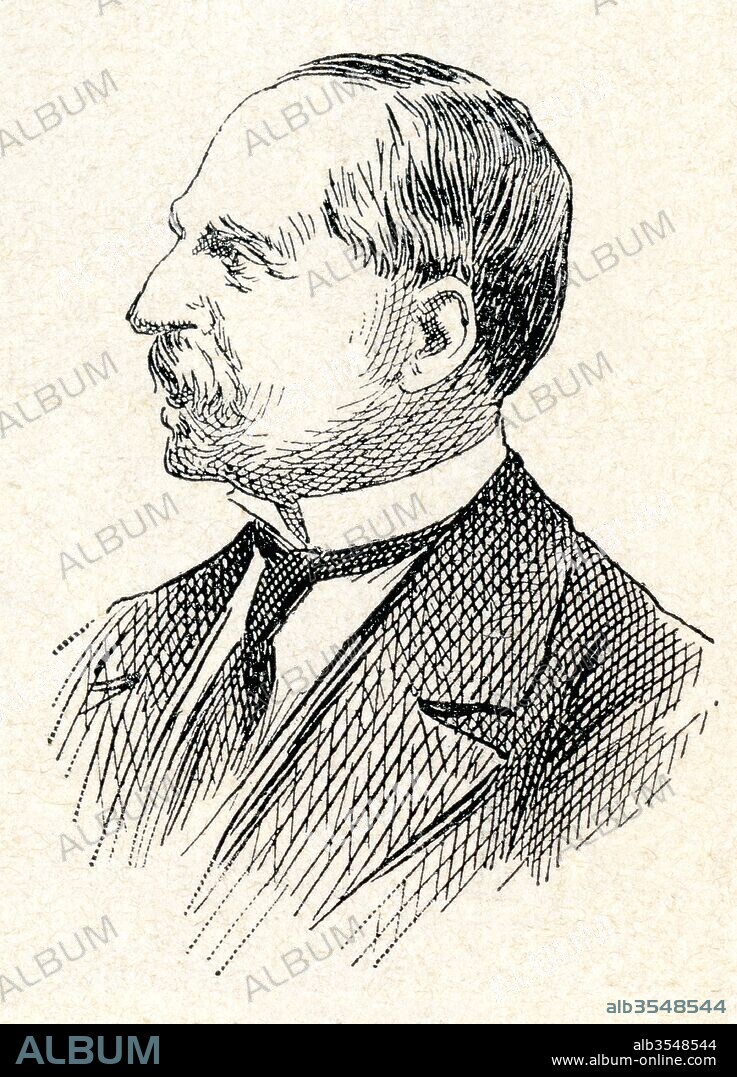 Don José de Elduayen y Gorriti, 1st Marquis of the Pazo de la Merced, 1823 – 1898. Spanish noble and politician, three times Spanish Minister of State. From Enciclopedia Ilustrada Segui, published c. 1900.