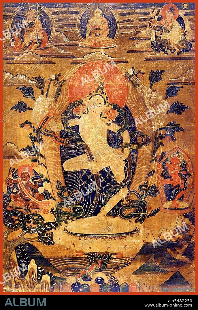 Machig Labdrön (Tibetan: ????????????????, Wylie: Ma-gcig Lab-sgron) was a renowned 11th century Tibetan Tantric Buddhist practitioner and teacher. Machig Lapdrön was a great Tibetan yogini who originated several Tibetan lineages of the Indian tantric practice of Chöd. Machig may have come from a Bönpo family and, according to Chogyal Namkhai Norbu Rinpoche, developed Chöd by combining native Tibetan Bönpo shamanism with the Dzogchen teachings. Machig's Chöd, also known as Mahamudra Chöd, has been widespread in Tibet since Machig's lifetime. It is also called 'The Beggars' Offering' or 'The Cutting-Off-Ritual. ' Chöd is a visionary Buddhist practice of cutting attachment to one’s corporeal form (in terms of the dualistic proclivity to relate to one's corporeal form as a reference-point that proves one’s existence). In some lineages of the Chöd practice, chodpas and chodmas (practitioners of Chöd) use a bell, small drum (a Chöd damaru), and a thigh-bone trumpet (kangling) made of human bone (often obtained from the charnel ground of sky burials).