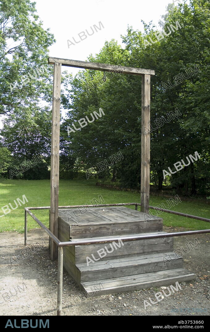 Gallows where Rudolf Hoss, the camp commandant, was hanged, Auschwitz concentration camp, UNESCO World Heritage Site, Oswiecim, near Krakow (Cracow), Poland, Europe.