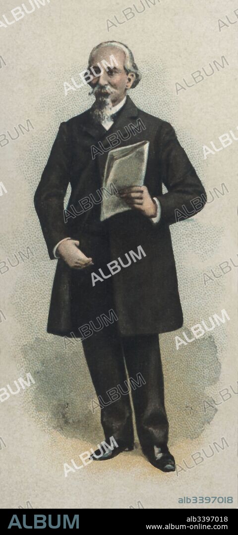 José Zorrilla Moral (1817-1893), poeta y escritor español. Grabado de 1900.