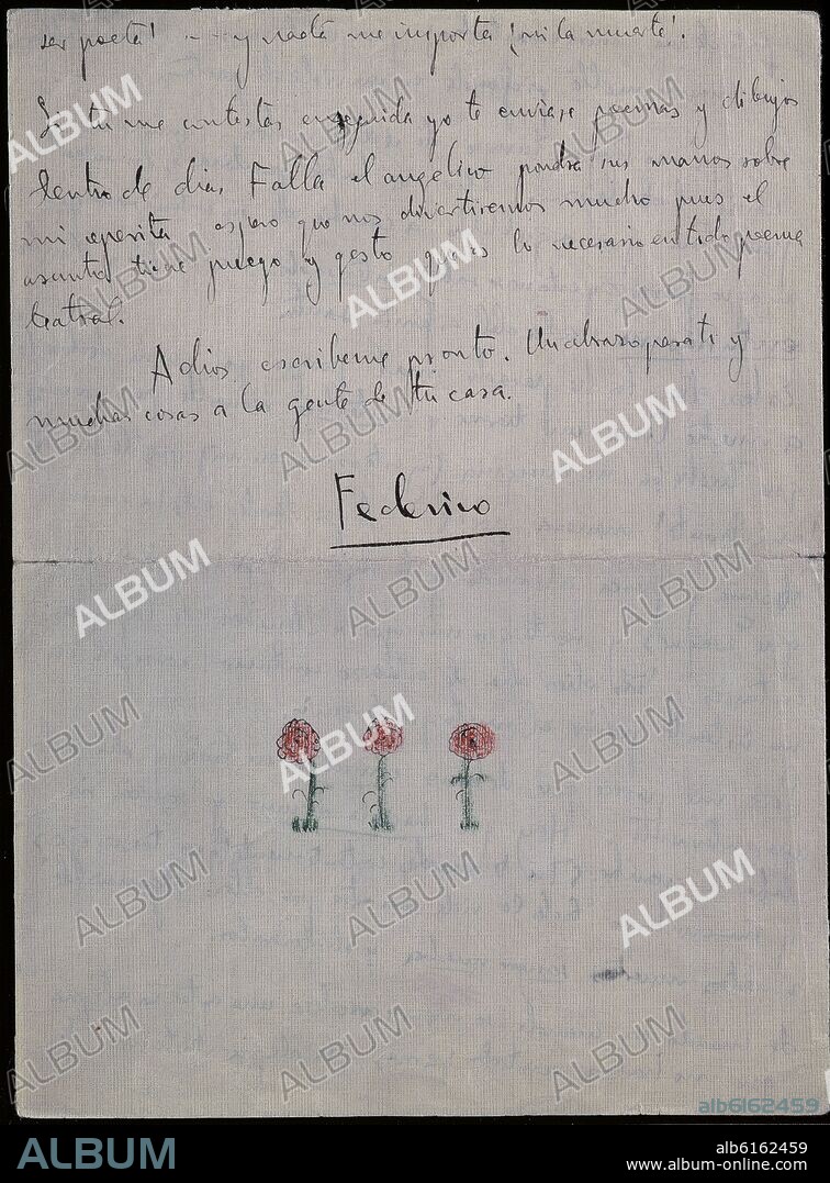 FEDERICO GARCÍA LORCA. CARTA-FIRMA DE FEDERICO GARCIA LORCA- SIGLO XX.
