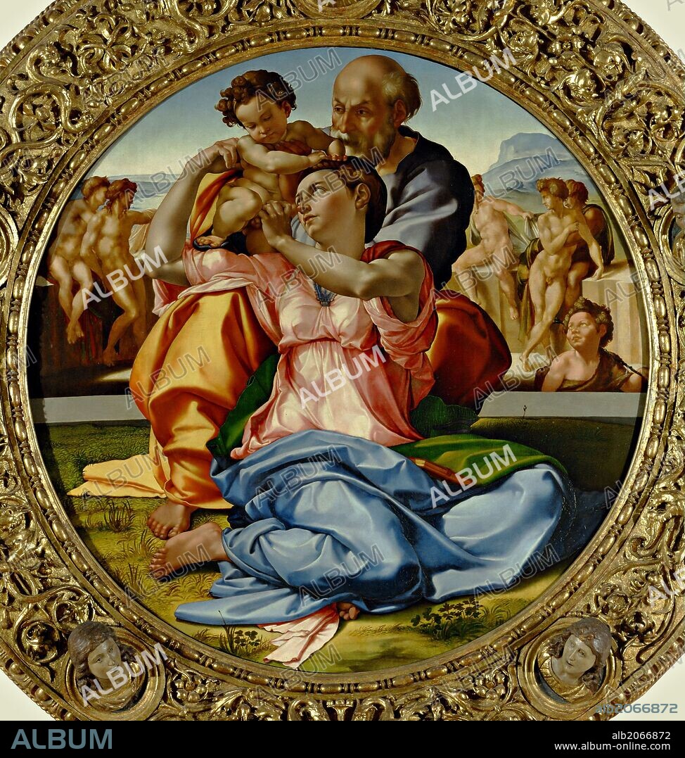 MIGUEL ANGEL. Michelangelo Buonarroti / 'La Sagrada Familia', 1504-06, Óleo sobre tabla, 120 cm.