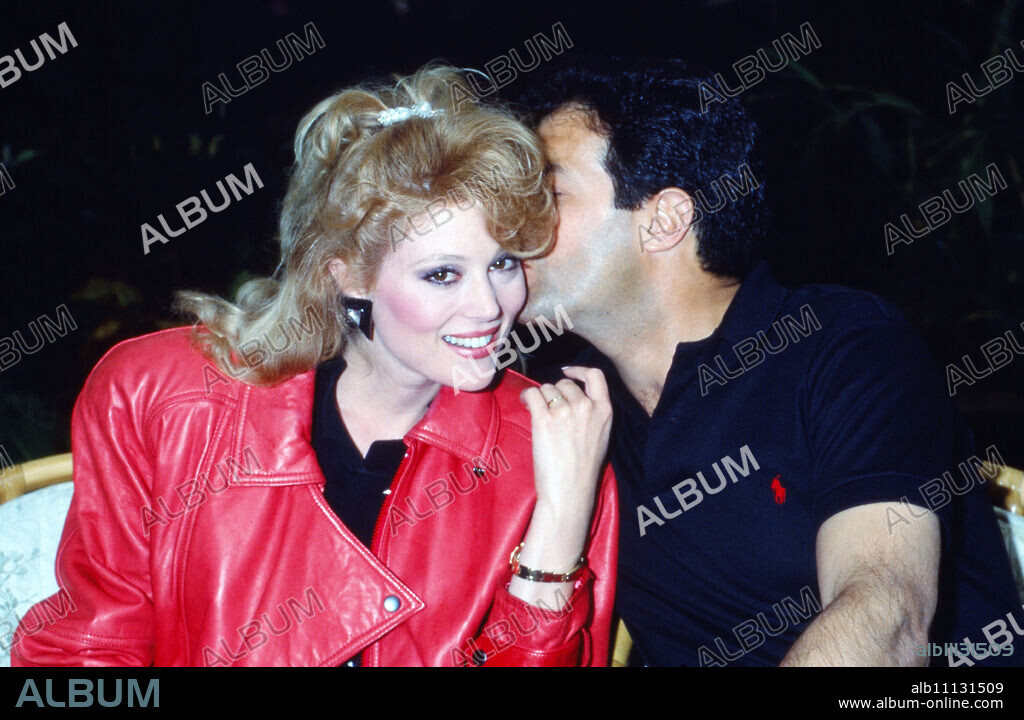 Audrey Landers with husband Donald Berkowitz during a visit to Hamburg, Germany in 1988. (original german headline: Audrey Landers mit Ehemann Donald Berkowitz).