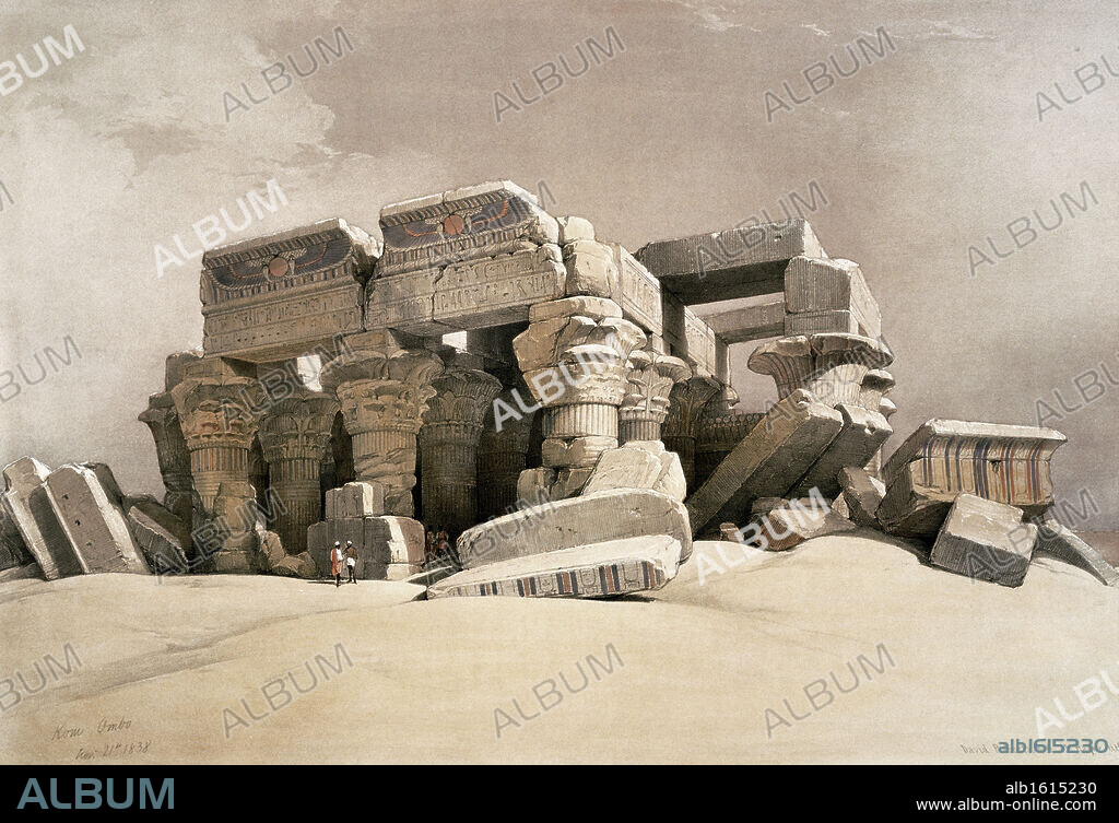 Ruins of the Temple of Kom-Ombo, Upper Egypt from "Egypt and Nubia" 1846-49 David Roberts (1796-1864 Scottish) Newberry Library, Chicago.