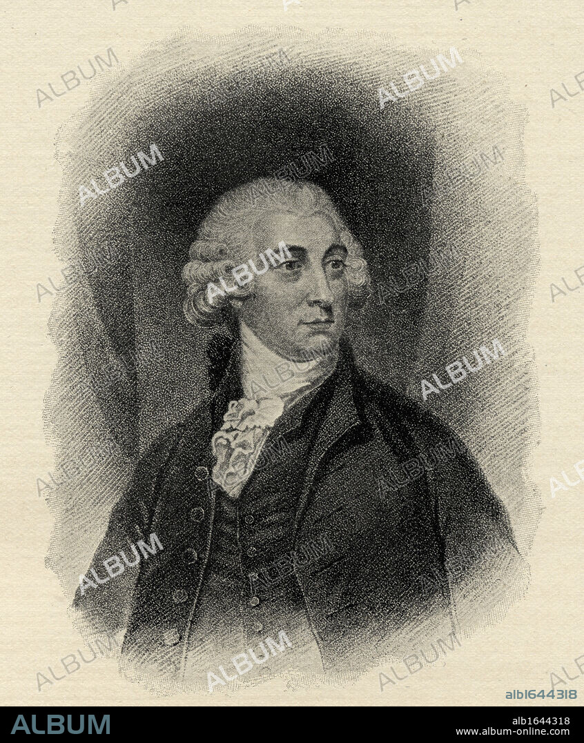 Tobias George Smollet, 1721-1771. Scottish novelist. From an old painting. From the book "The International Library of Famous Literature".Published in London 1900. Volume IX.