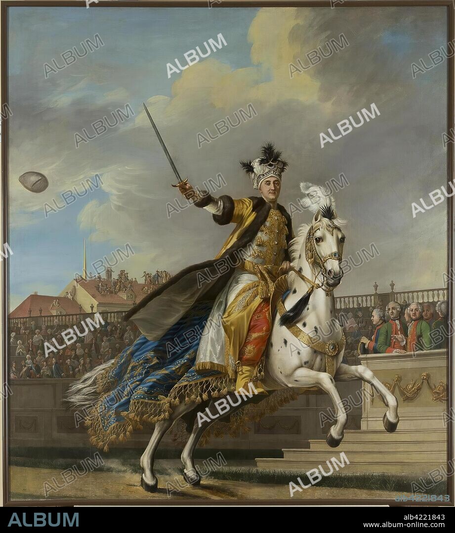 VIGILIUS ERICKSEN. 'Portrait of Count Alexei Grigoryevich Orlov -Chesmensky (1737-1808) on Horseback'. Denmark, Late 1760s. Dimensions: 380x360 cm.