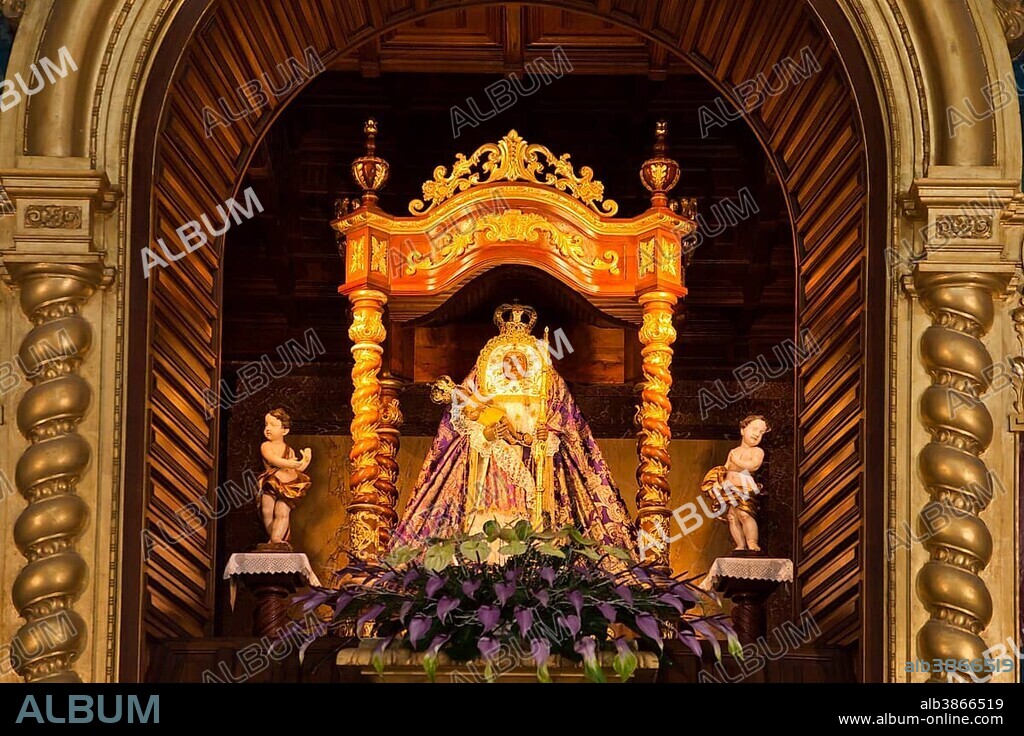 Patron saint of the Canary Islands, Virgen de la Candelaria in the Basilica de Nuestra Senora de la Candelaria in the pilgrimage town of Candelaria, Tenerife, Canary Islands, Spain