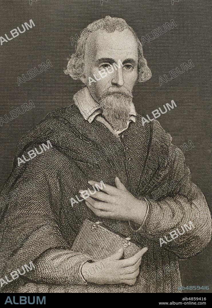 Miguel Servet (1511-1553). Médico y teólogo español. Perseguido por la Inquisición, huyó a Ginebra, donde a iniciativa de Calvino fue condenado a la hoguera por herejía. Retrato. Grabado. Historia de las persecuciones políticas y religiosas en Europa. Tomo II. Editado en Barcelona, 1864.