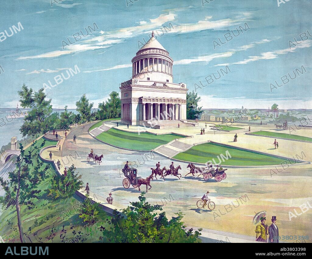 Tomb of General Ulysses S. Grant by artist Grant Wright, 1897. Grant's Tomb, now formally known as General Grant National Memorial, is the final resting place of Ulysses S. Grant (1822-1885), the 18th President of the United States, and his wife, Julia Dent Grant (1826-1902). Completed in 1897, the tomb is located in Riverside Park in the Morningside Heights neighborhood of Upper Manhattan in New York City, across the street from the monumental Riverside Church. It was placed under the management of the National Park Service in 1958.