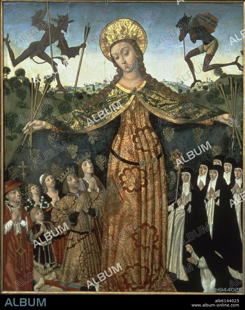 DIEGO DE LA CRUZ. VIRGEN DE LA MERCED - SIGLO XV - ESCUELA HISPANOFLAMENCA - RETRATO DE LOS REYES CATOLICOS.