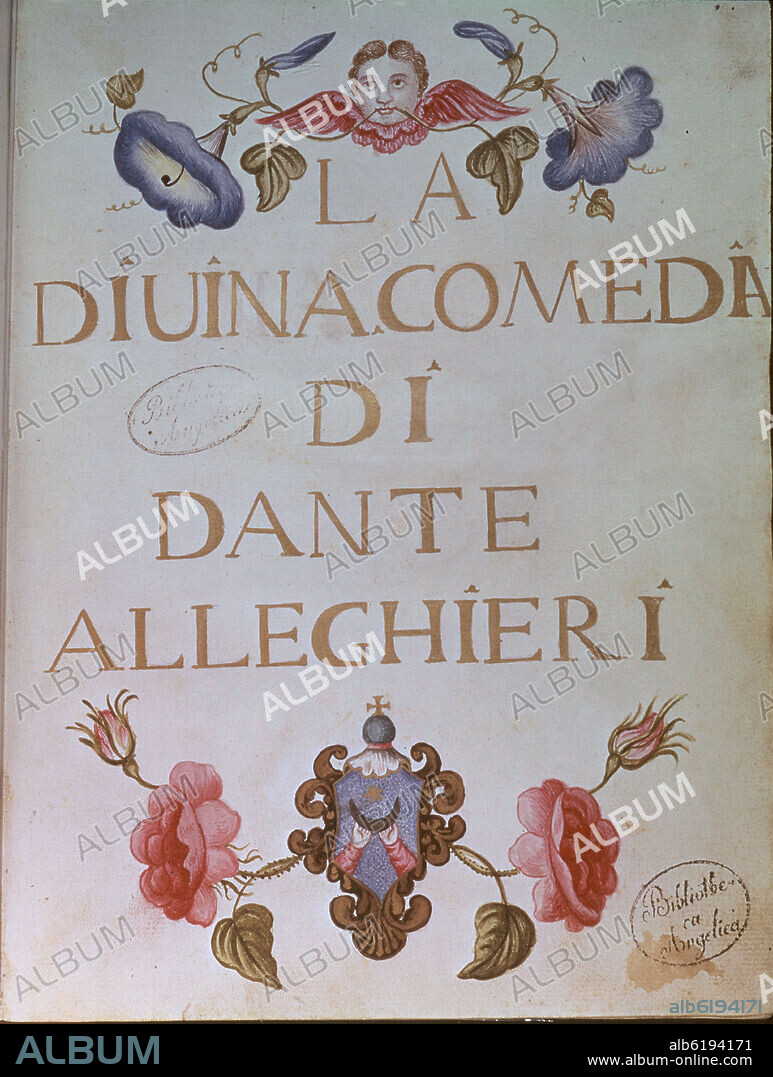 DANTE ALIGHIERI. DIVINA COMEDIA - PORTADA DE LA PRIMERA EDICION.
