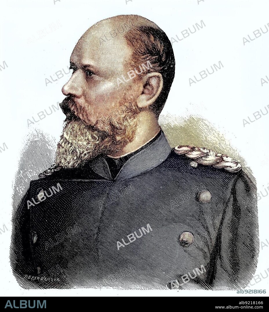 Karl, Karl Friedrich Alexander, King of Württemberg, 1823, 1891, was King of Württemberg, from 25 June 1864 until his death in 1891, Situation from the time of the Franco-Prussian War or Franco-Prussian War, 1870-1871, Historical, digitally restored reproduction from a 19th century original