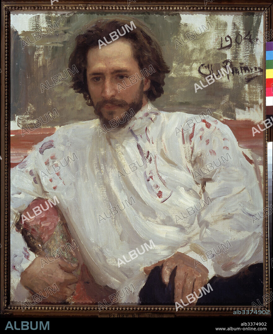 ILYA YEFIMOVICH REPIN. Portrait of the author Leonid Andreyev (1871-1919).