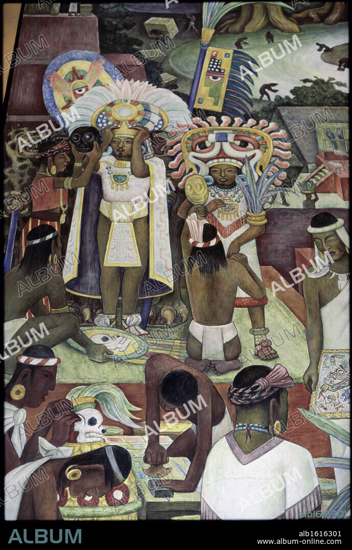 Zapotec Civilization by Diego Rivera, 1886-1957, Mexico, Mexico City, National Palace.