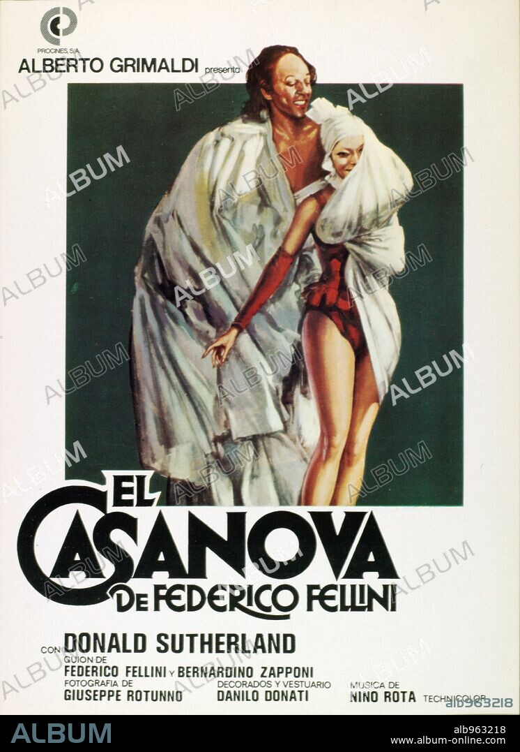 Affiche de CASANOVA DI FEDERICO FELLINI, 1976, réalisé par FEDERICO FELLINI. Copyright FAST FILMS/PEA.